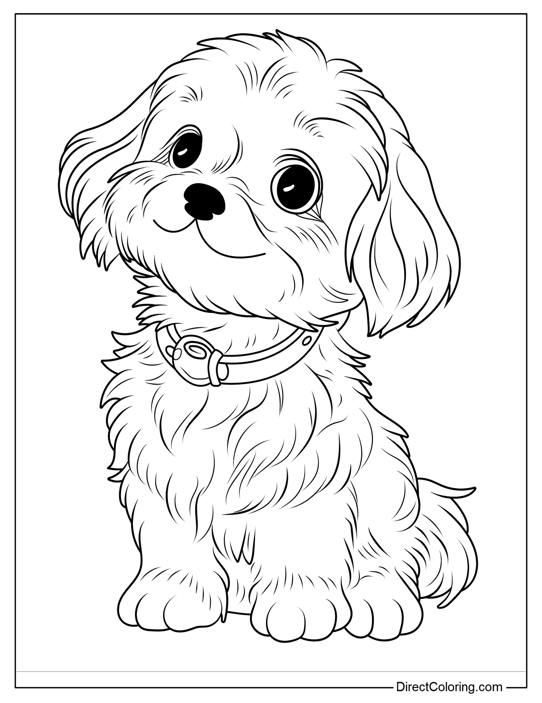 Adorable Puppy Coloring Page